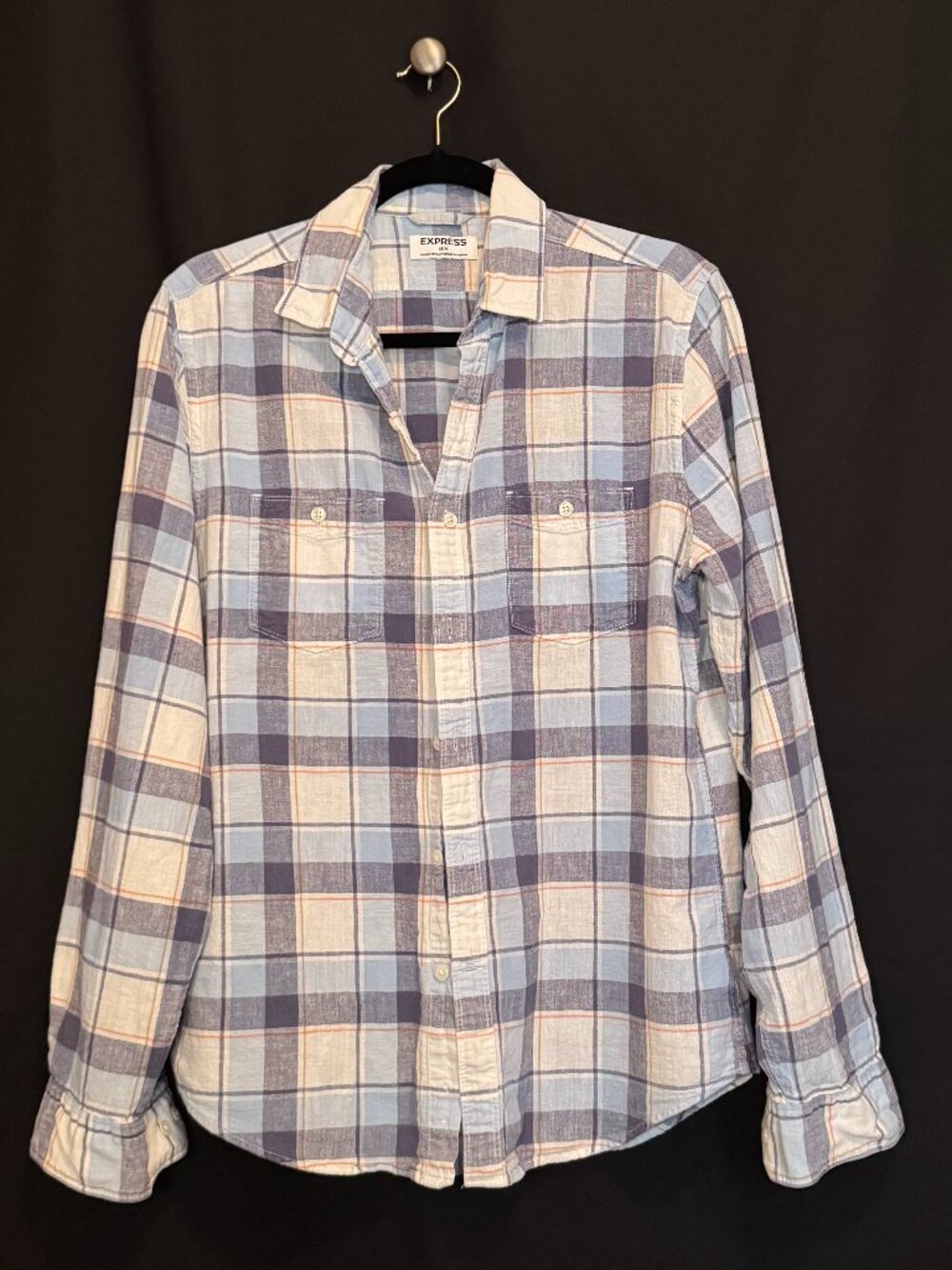 EXPRESS Men's Long Sleeve Button Up - Linen like fabric
